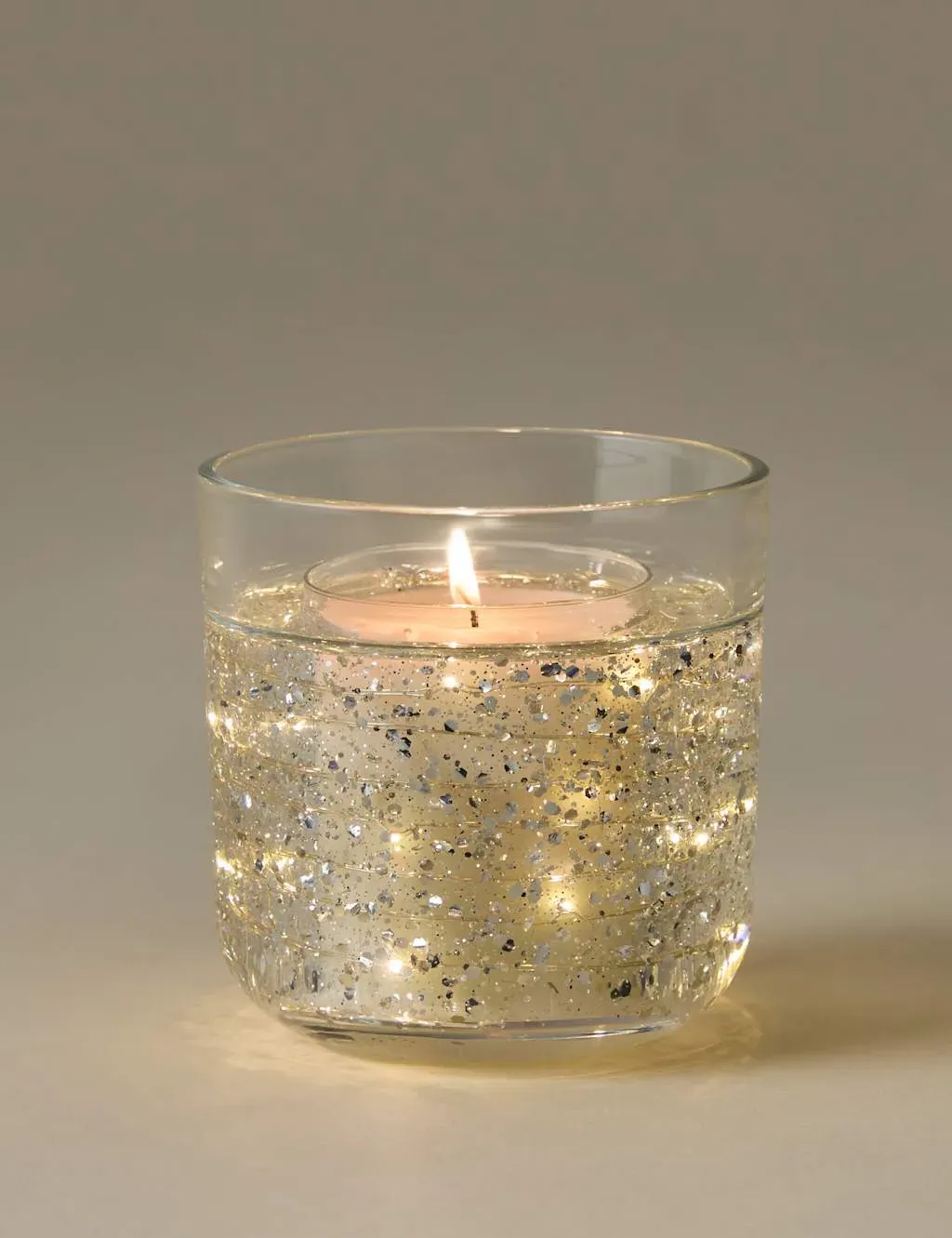 Light Up Candle with LED - Silver, Gel image