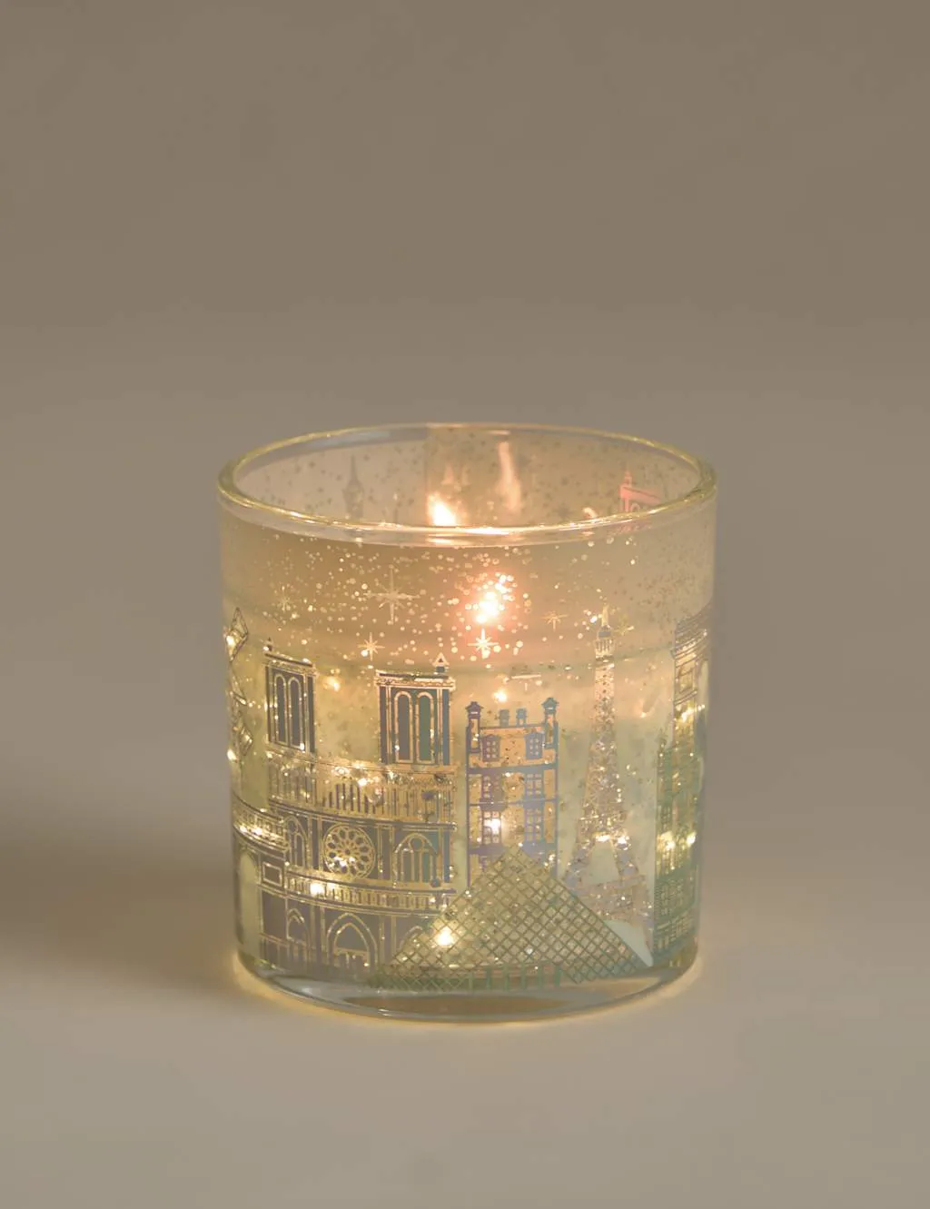 Paris Light Up Candle - Multi, Glass