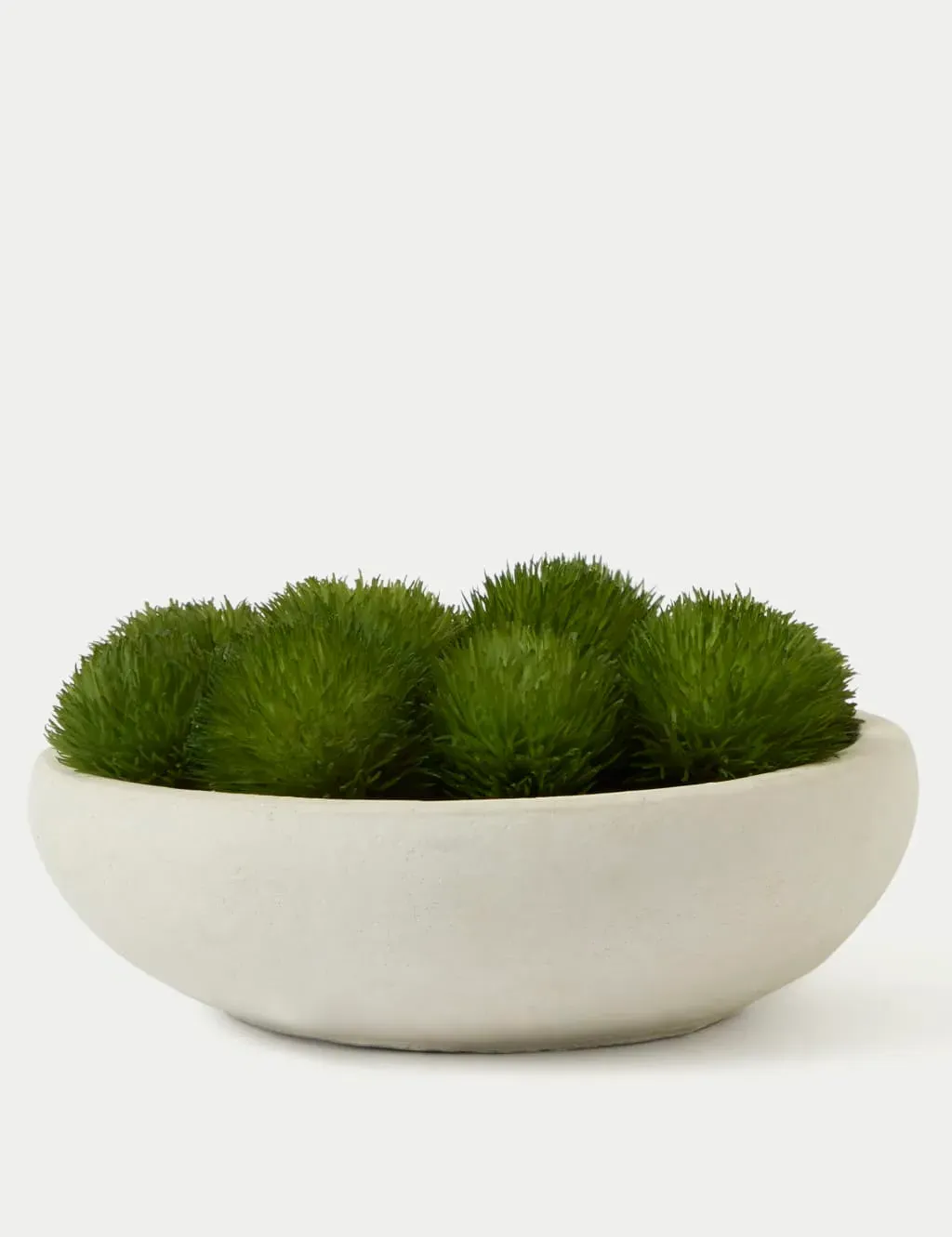 Artificial Moss in Bowl - Grey, Concrete image