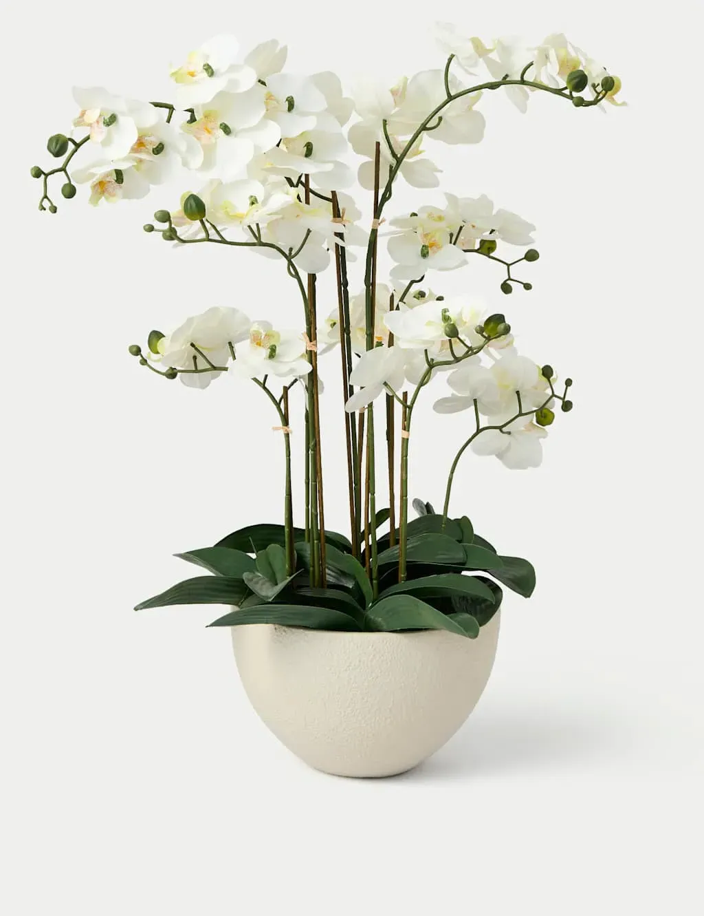 Extra Large Artificial Orchid - White, Ceramic
