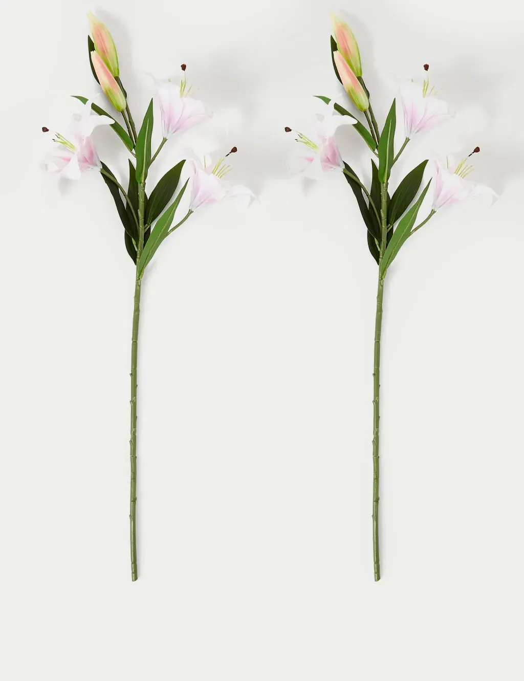 Set of 2 Artificial Stargazer Lilies - Pink image