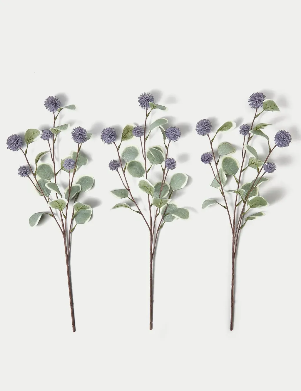 Set of 3 Artificial Eucalyptus Stems - Purple image
