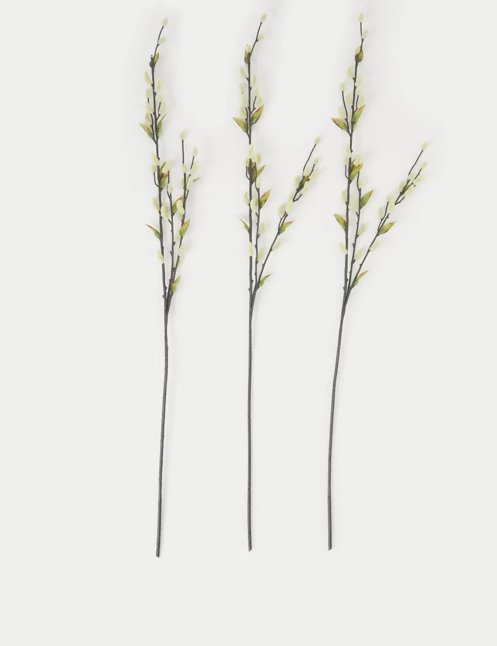 Set of 3 Artificial Willow Stems - White Mix