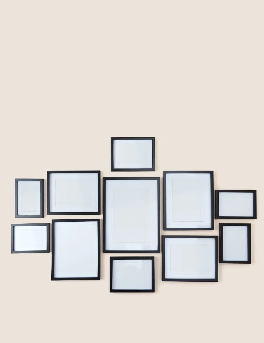 11-Piece Photo Frame Set - Black, Wood Effect image