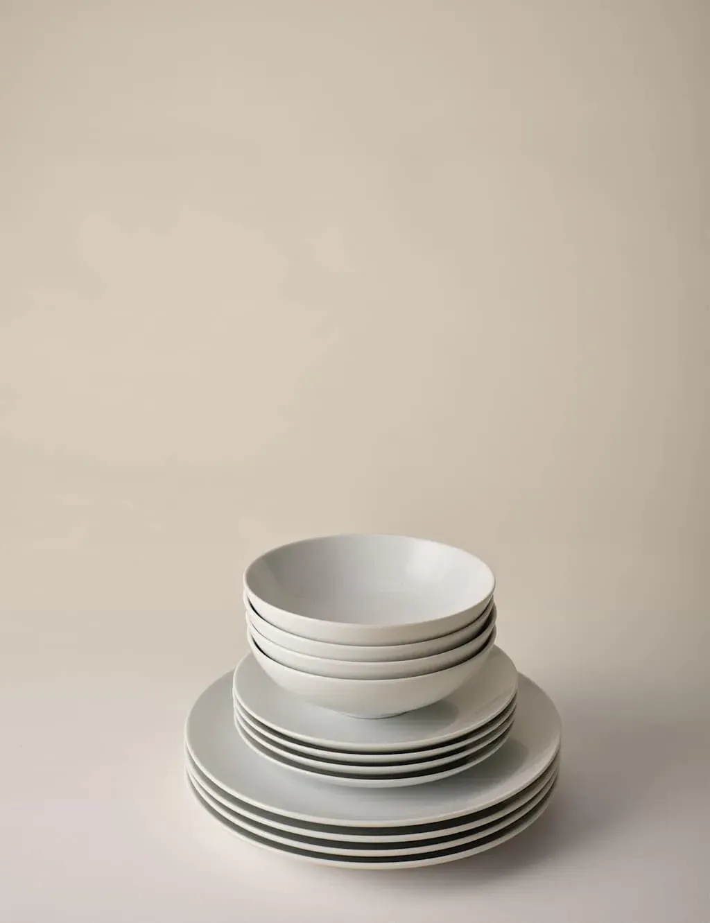 12-Piece Coupe Dinner Set - White, Ceramic image