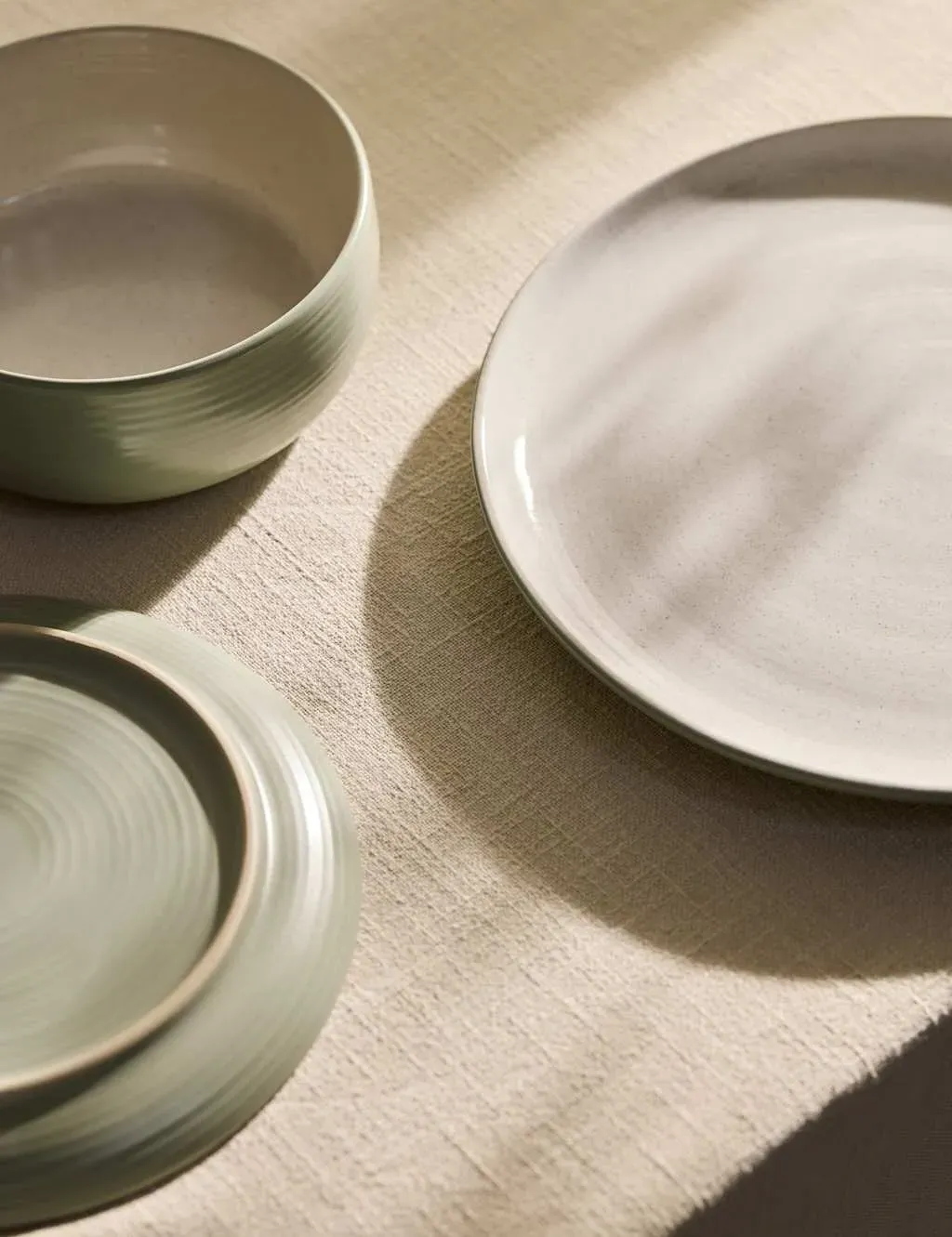 12 Piece Dinner Set Michigan - Green, Stoneware image