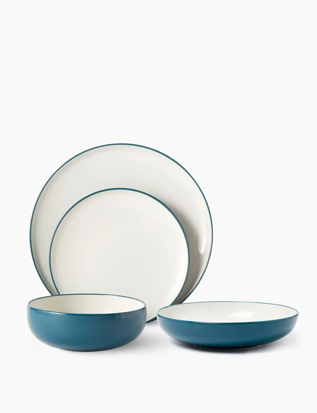 16 Piece Dinner Set - Teal, Stoneware