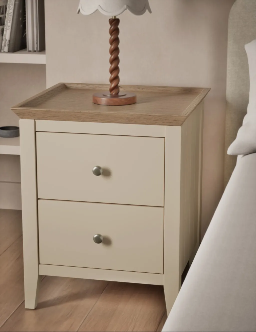 2-Drawer Bedside Table - Neutral, Wood image