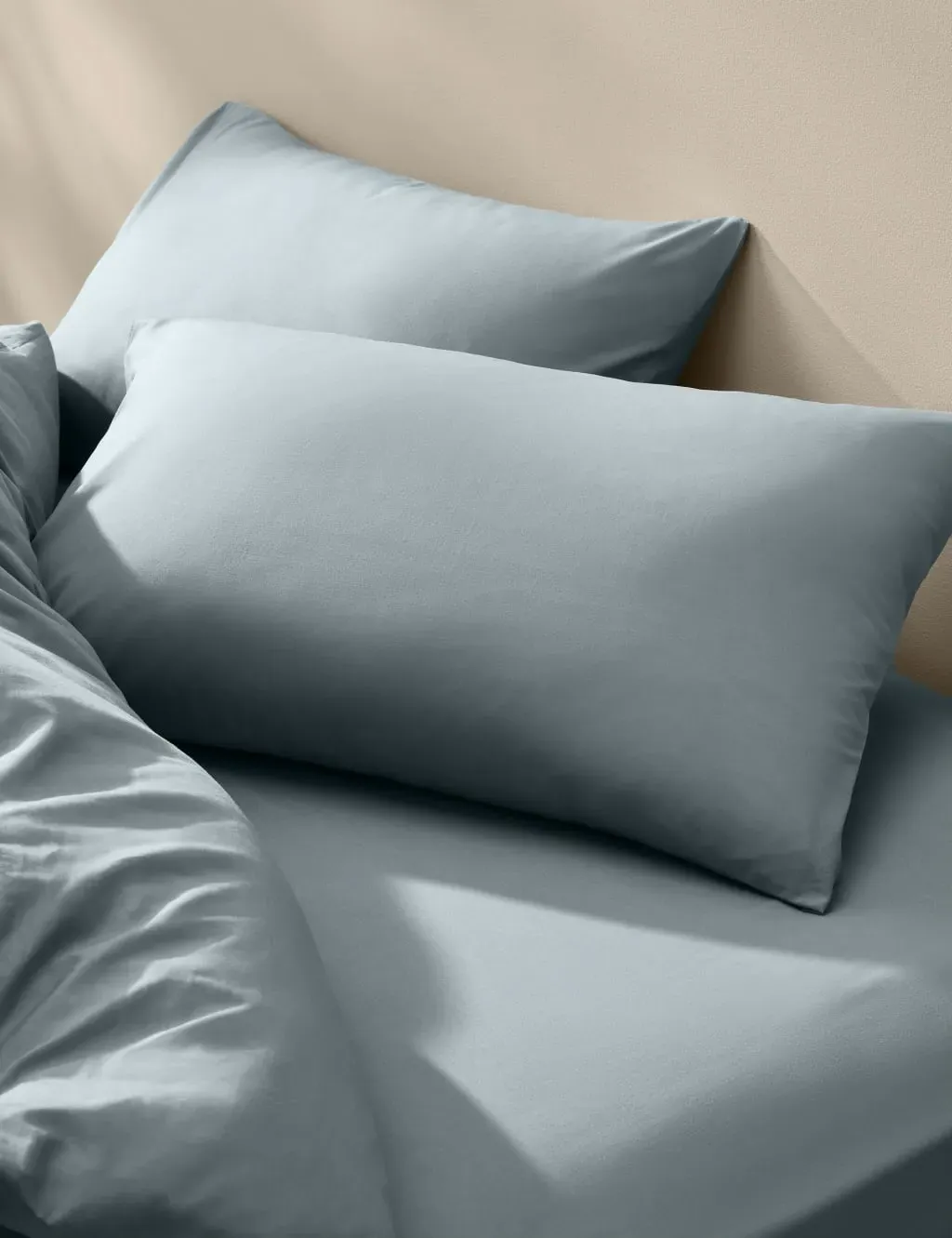 2 Pack Cotton Rich Pillowcases - Denim, Cotton image