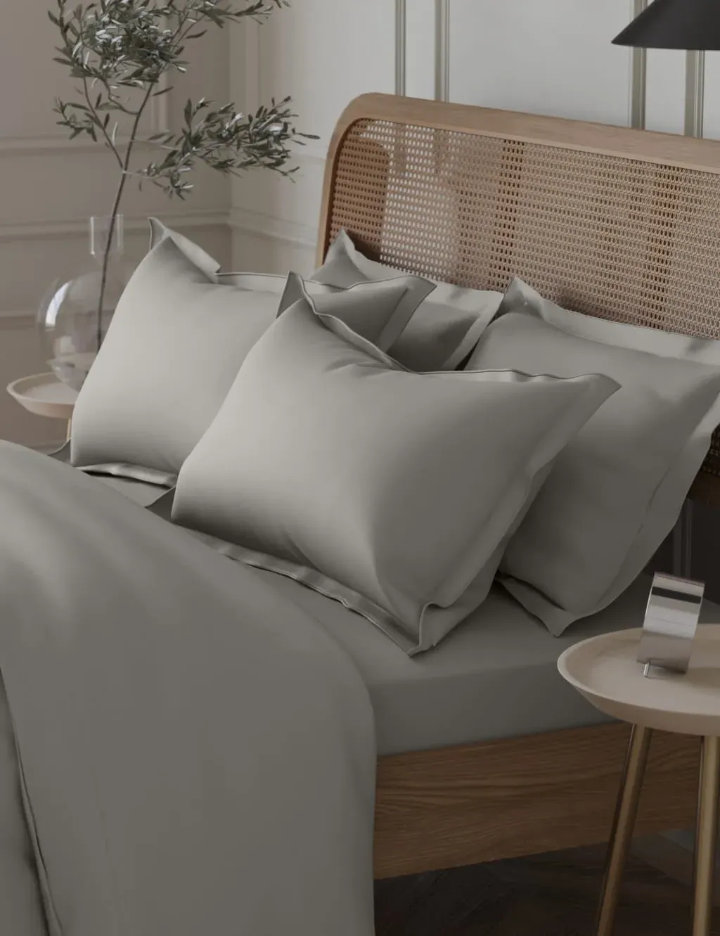 2 Pack Oxford Pillowcases - Silver Grey, Cotton