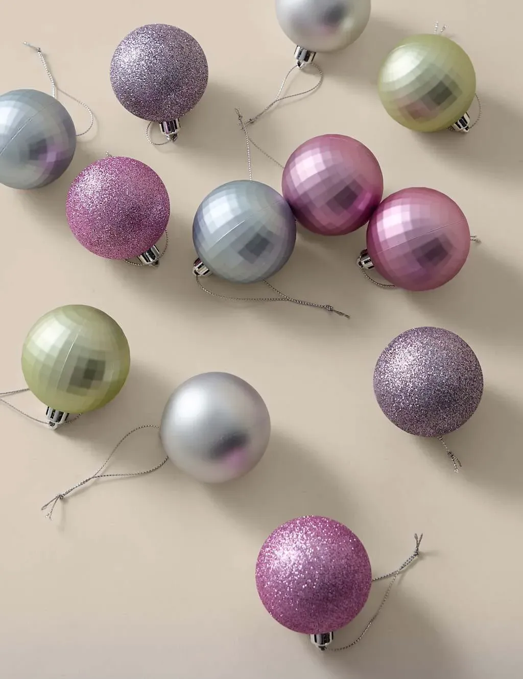 24pk Christmas Baubles Shatterproof - Multi image