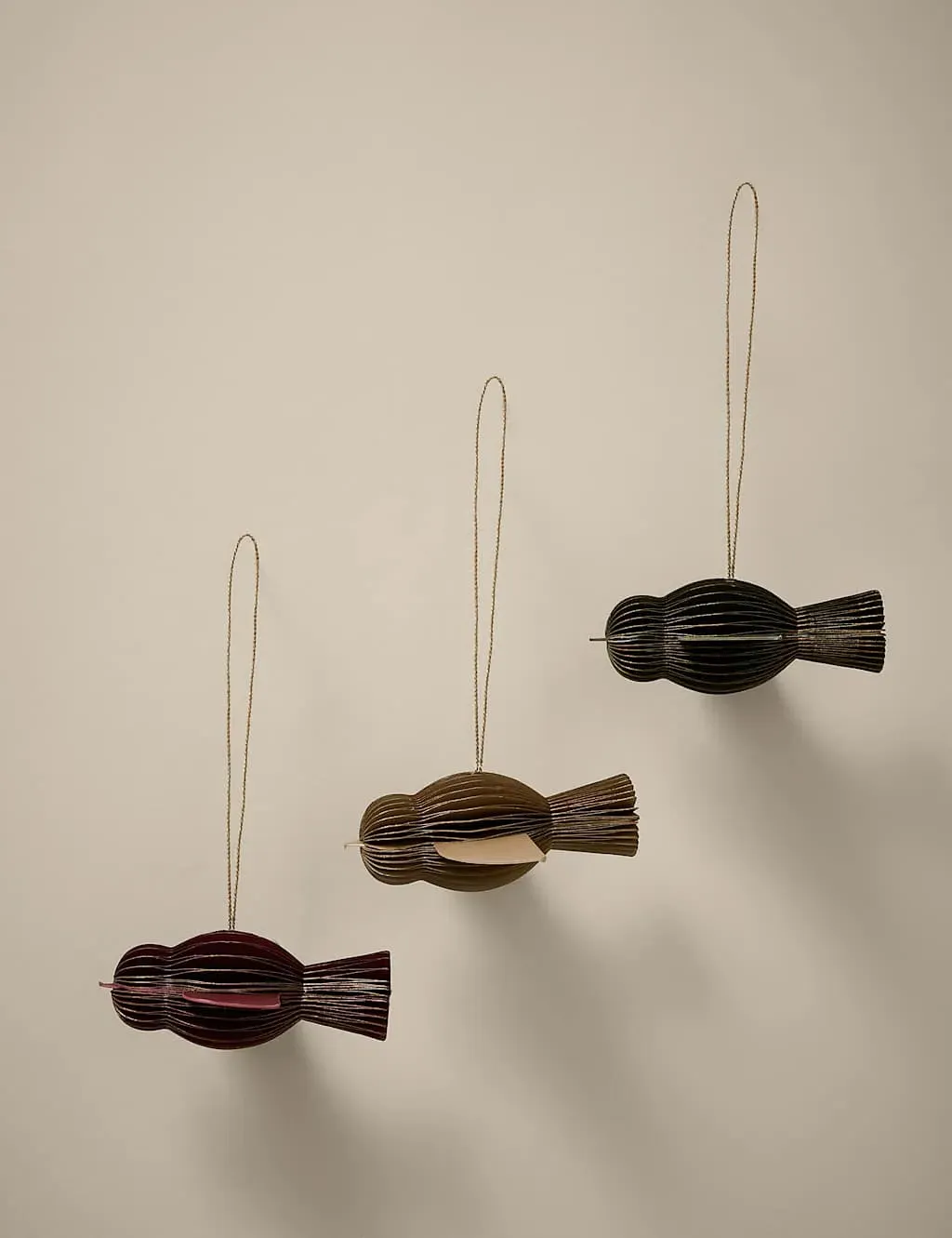 3-Pack Bird Hanging Decorations - Multi, Paper image