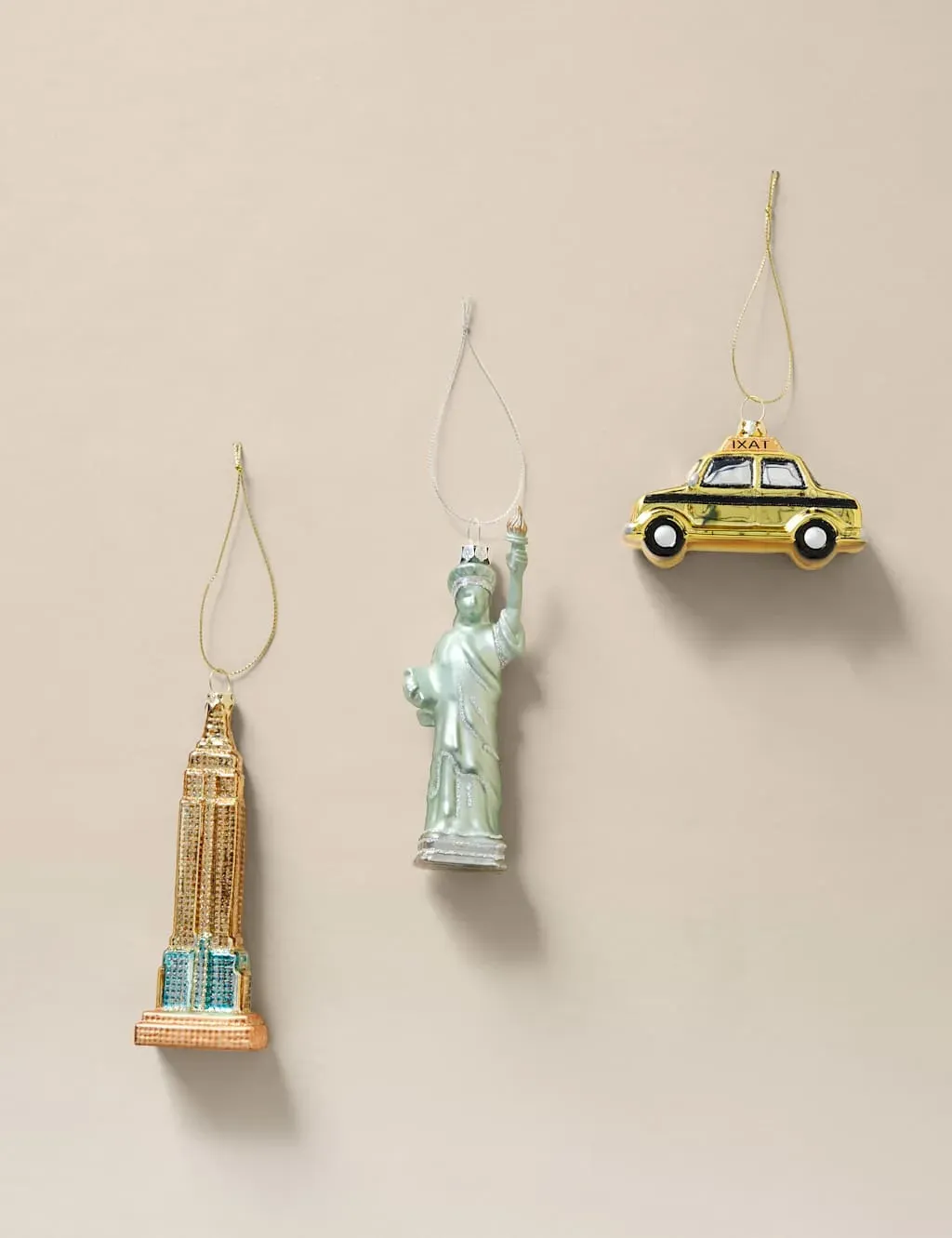 3-Pack Glass Hanging Decorations - Multi, Glass image