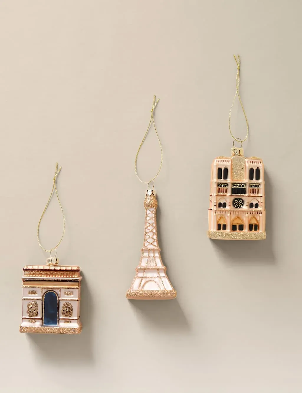 3-Pack Glass Hanging Decorations - Multi, Glass