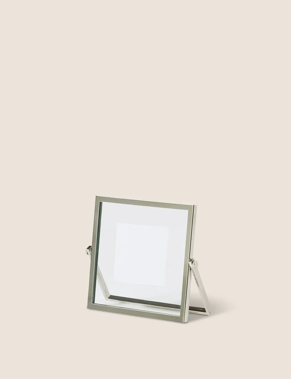 3x3 Photo Frame with Easel Stand - Silver, Metal image