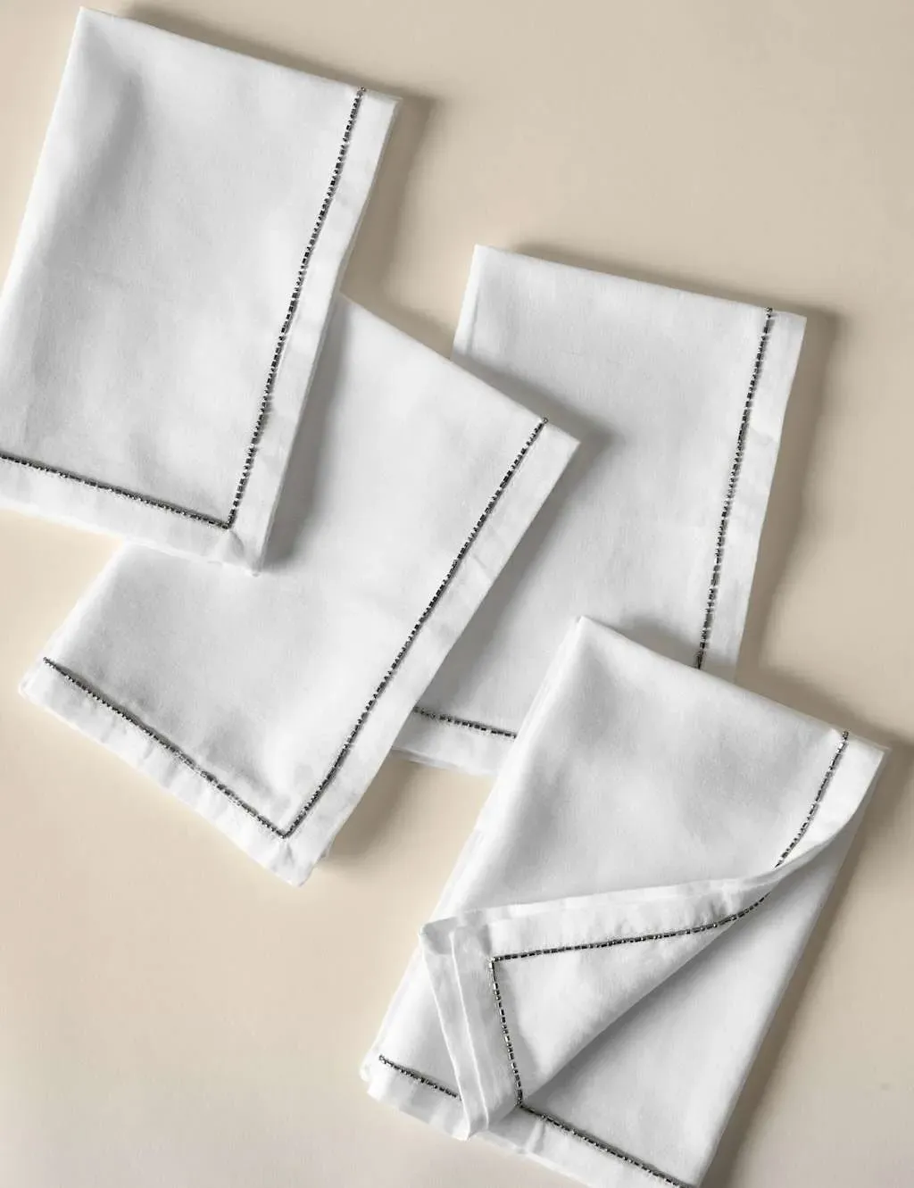 4-Pack Napkins with Beaded Edge - Multi, Cotton image