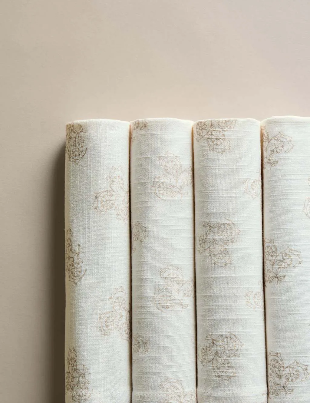 4-Piece Napkin Set Block Print - White, Cotton image