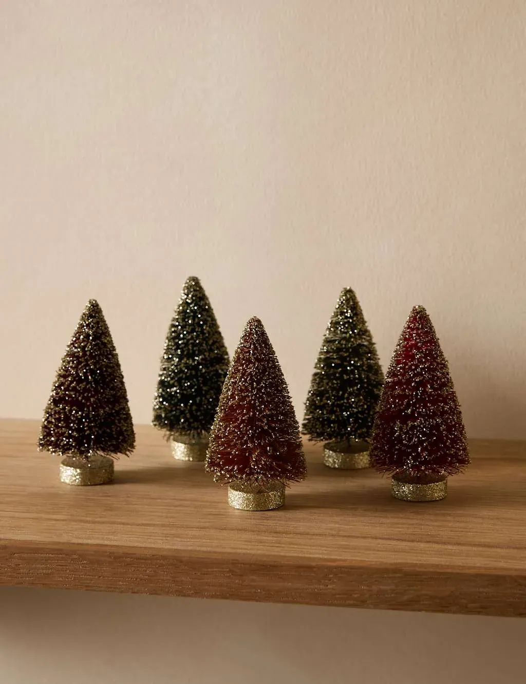 5-Pack Mini Bristle Tree Decorations - Multi image