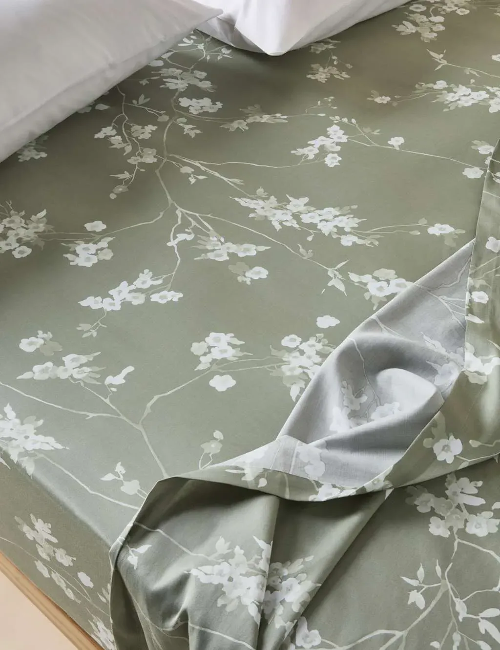 5FT Deep Fitted Sheet Cherry Blossom - Cotton