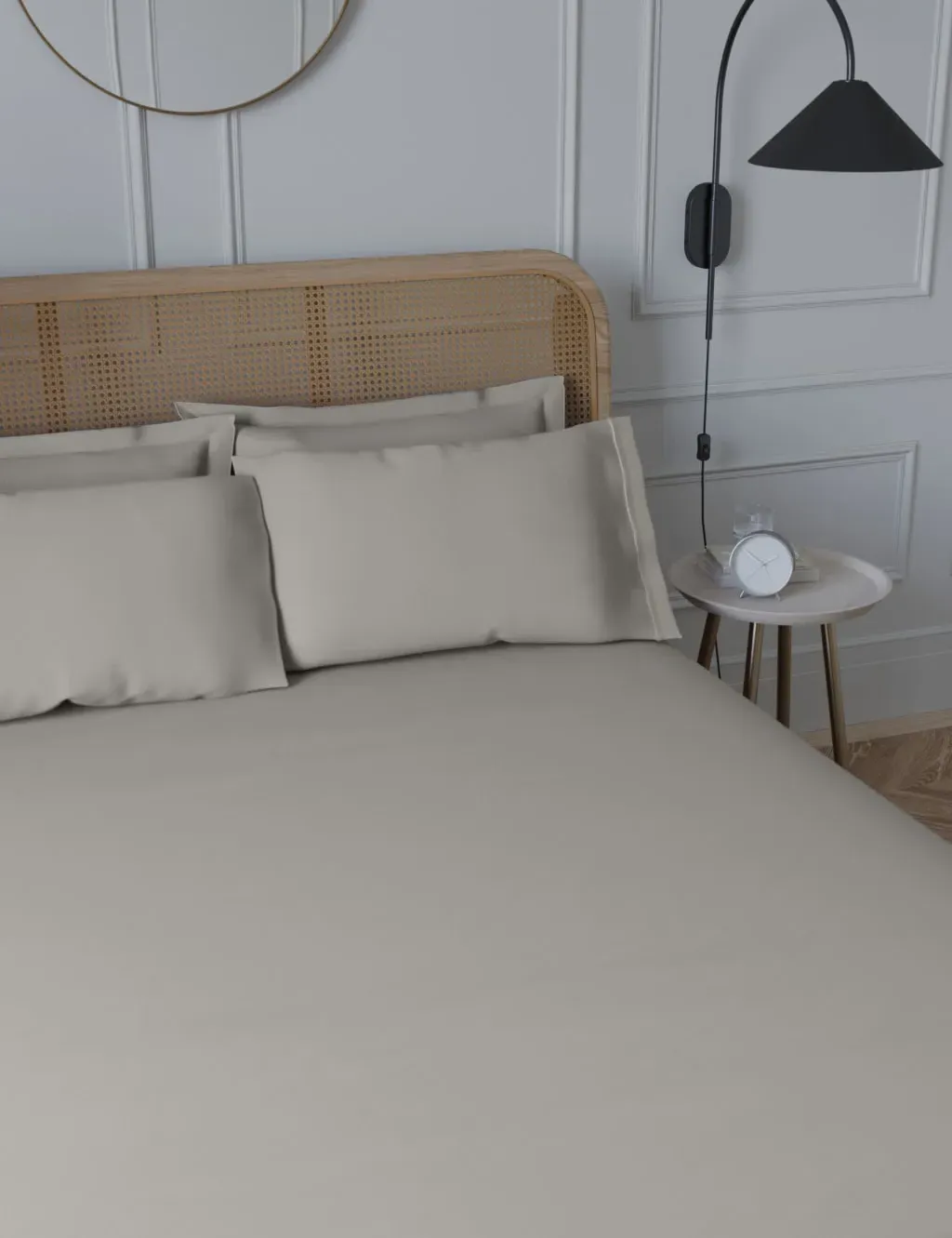 5FT Extra Deep Fitted Sheet - Silver Grey, Cotton