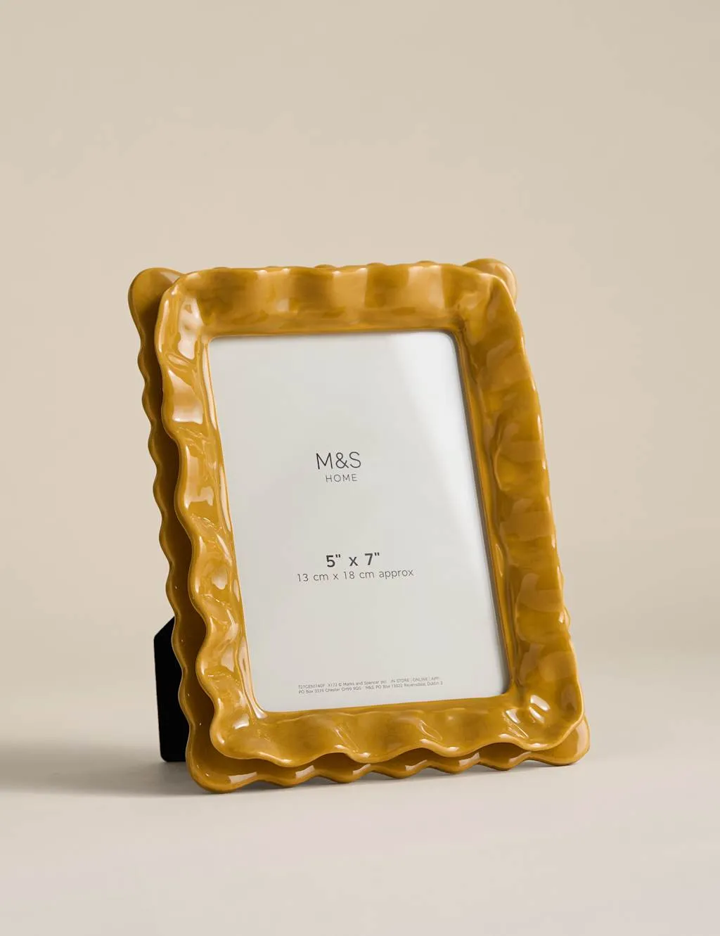5x7 Photo Frame with Frill Edge - Ochre, Ceramic image