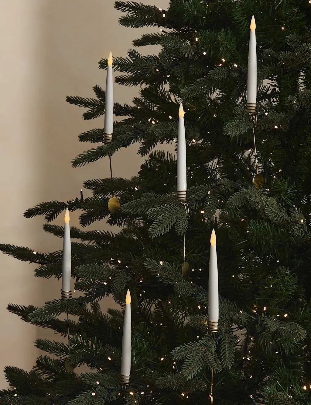 6pk Light Up Candle Tree Decorations - Gold