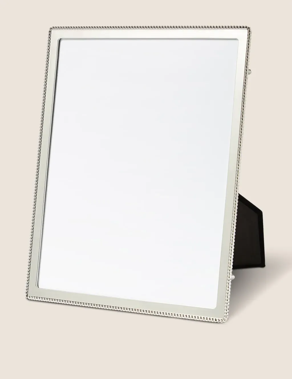8x10 Photo Frame with Beaded Border - Silver