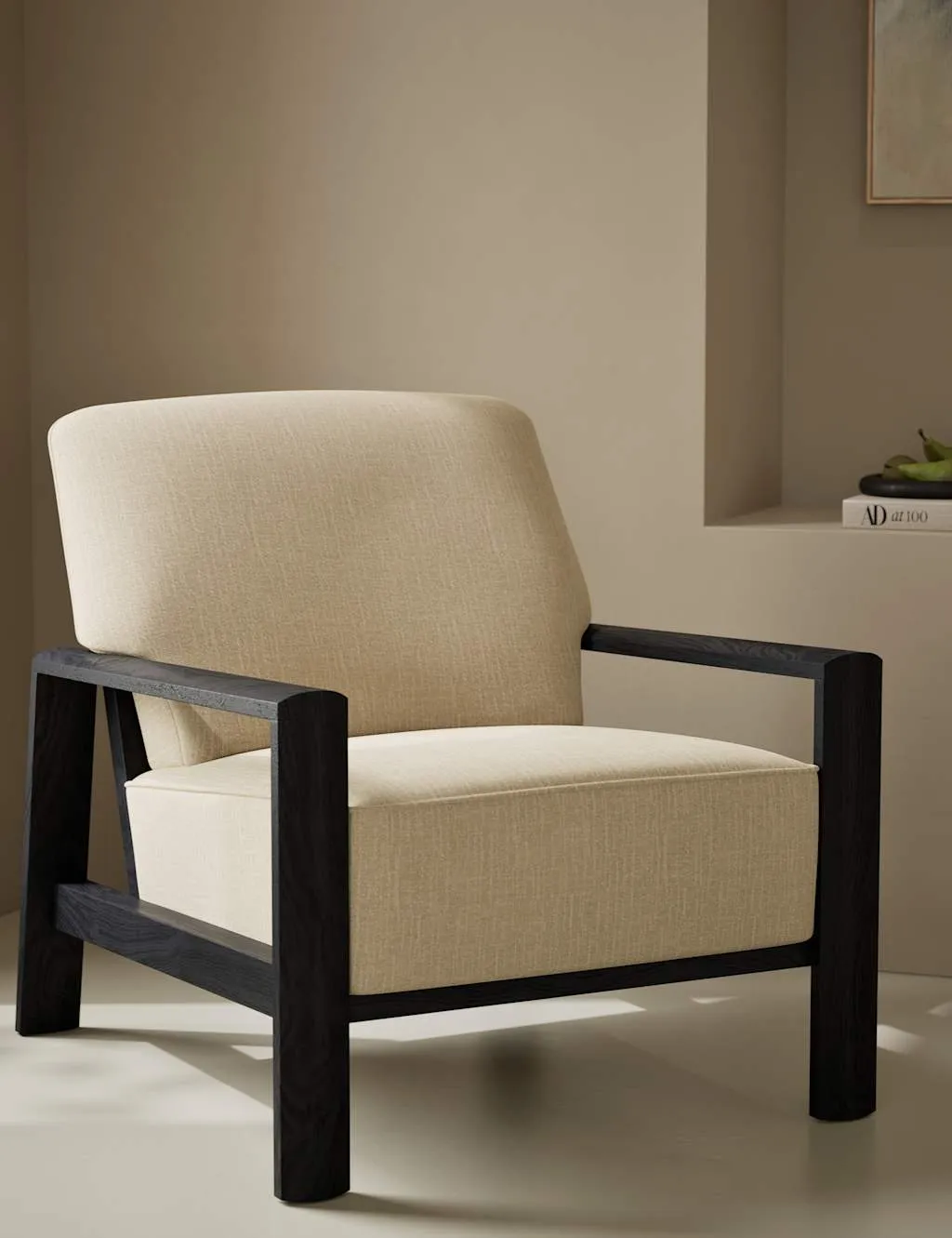 Accent Chair with Slatted Back - Natural, Oak image