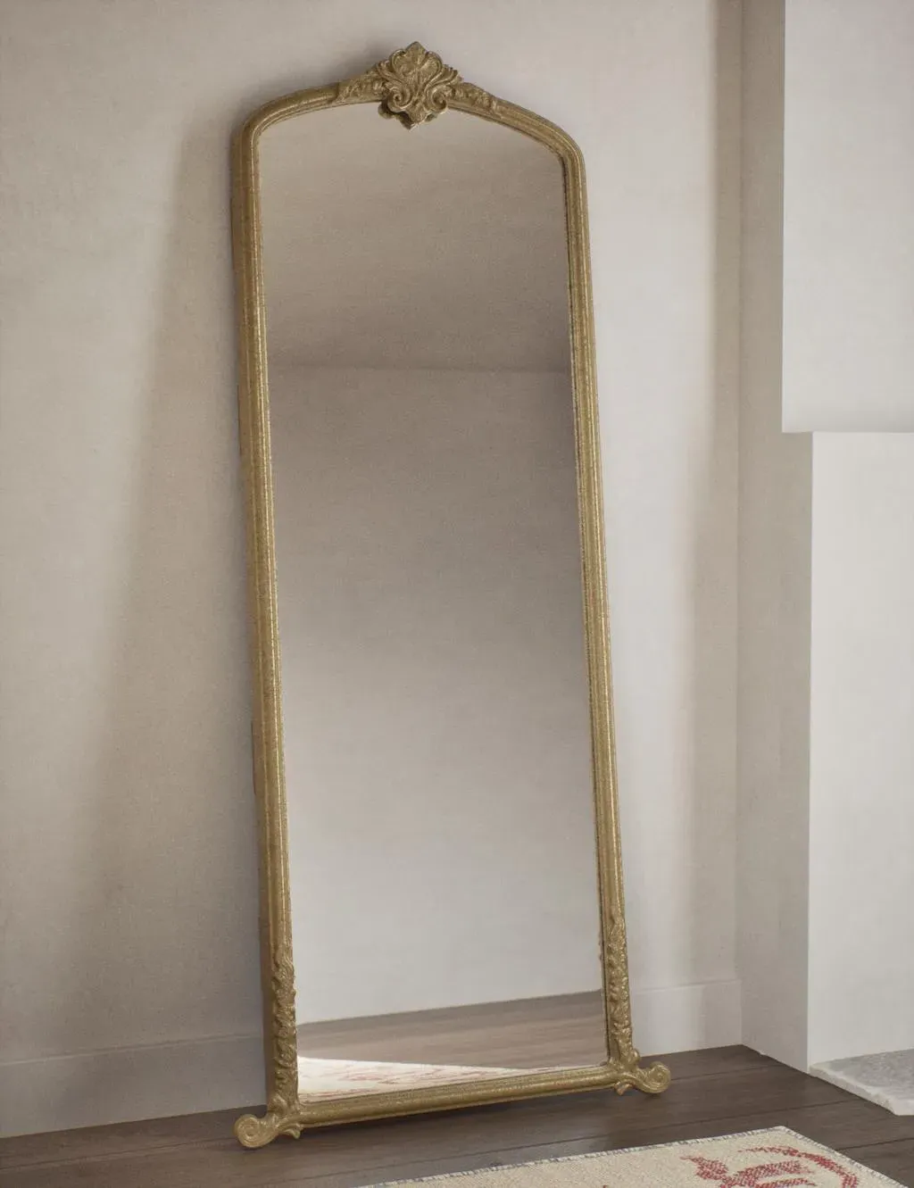 Arch Free Standing Mirror - Antique Brass