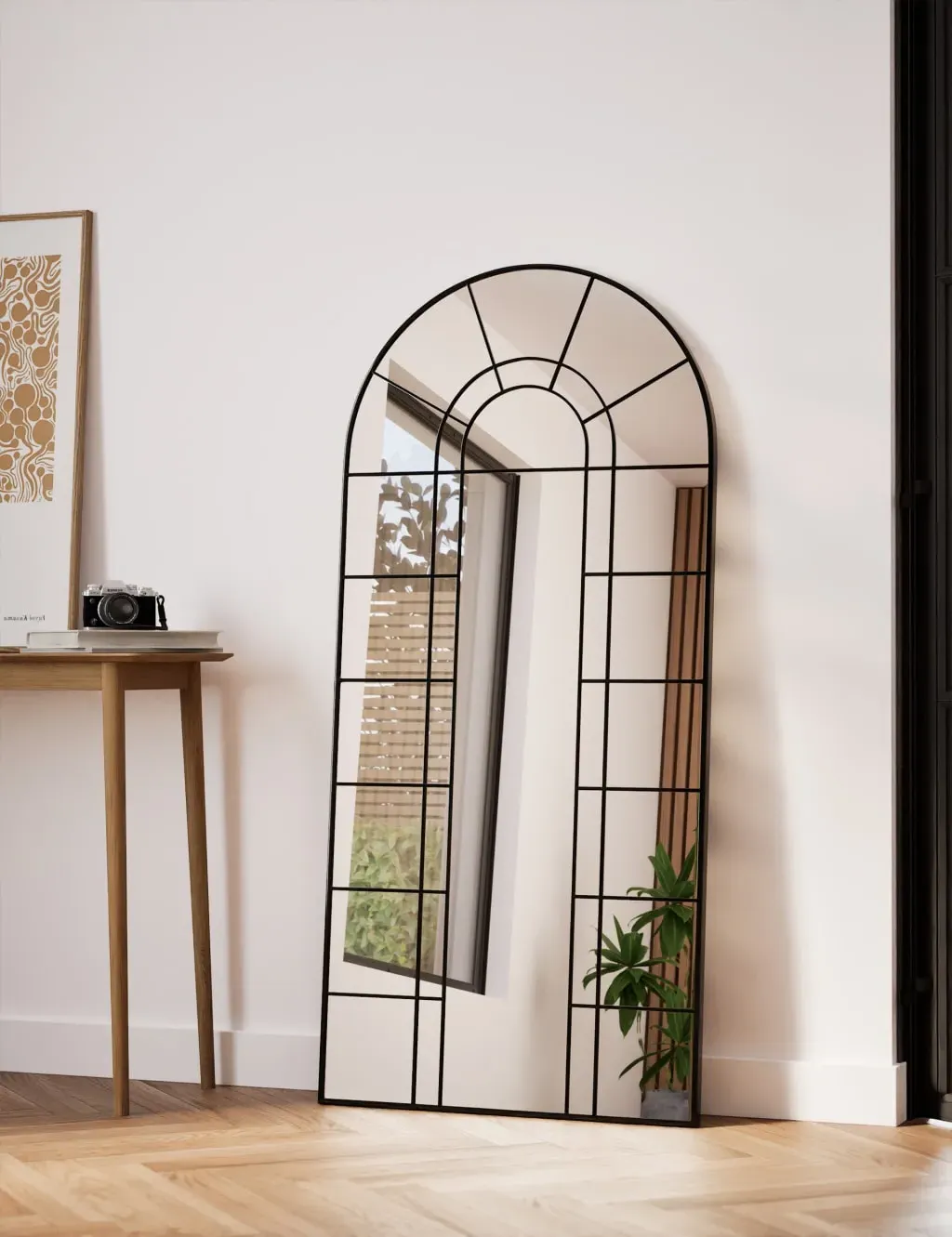 Arch Wall Leaning Mirror - Black Mix, Metal
