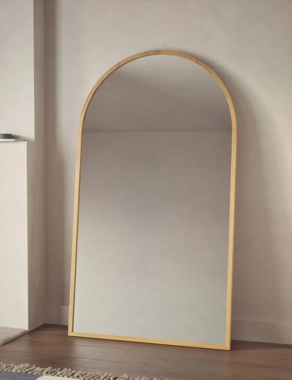 Arched Standing Mirror - Natural, Pine Wood image