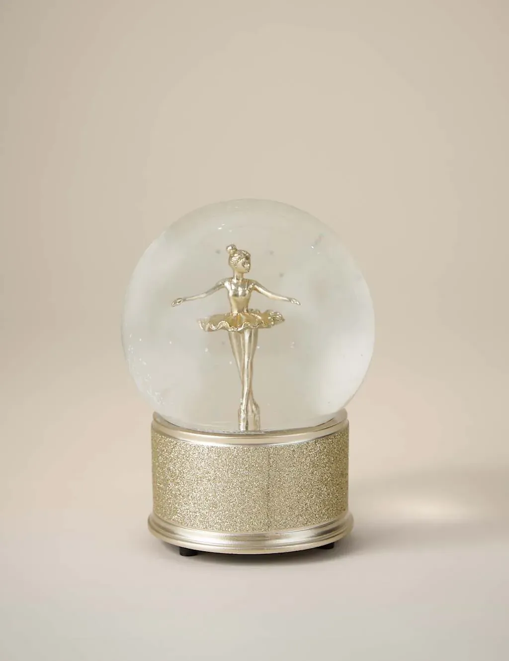 Ballerina Snow Globe with Music - Gold