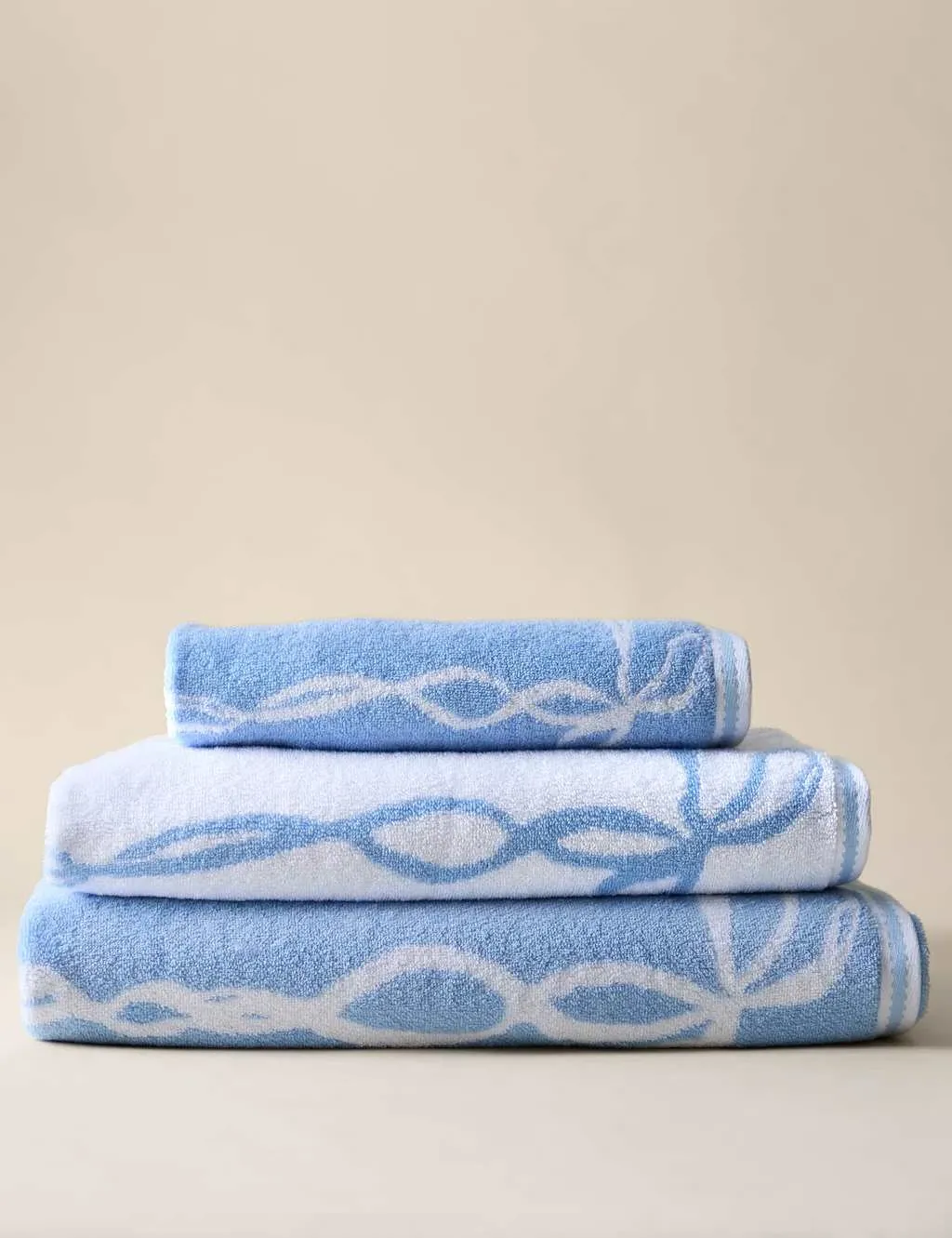 Bath Towel with Bow Design - Light Blue, Cotton