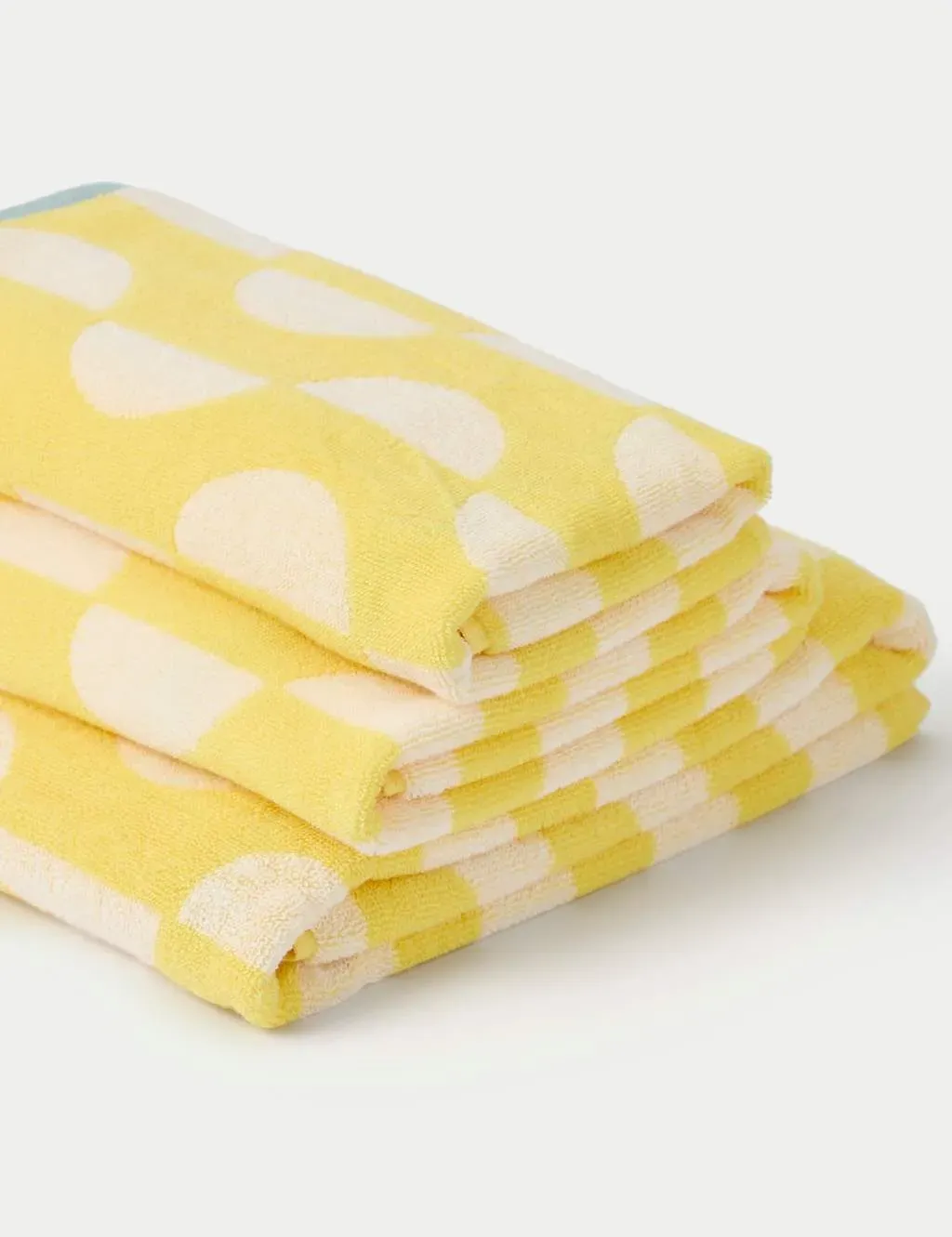 Bath Towel with Geometric Design - Yellow Mix, Cotton