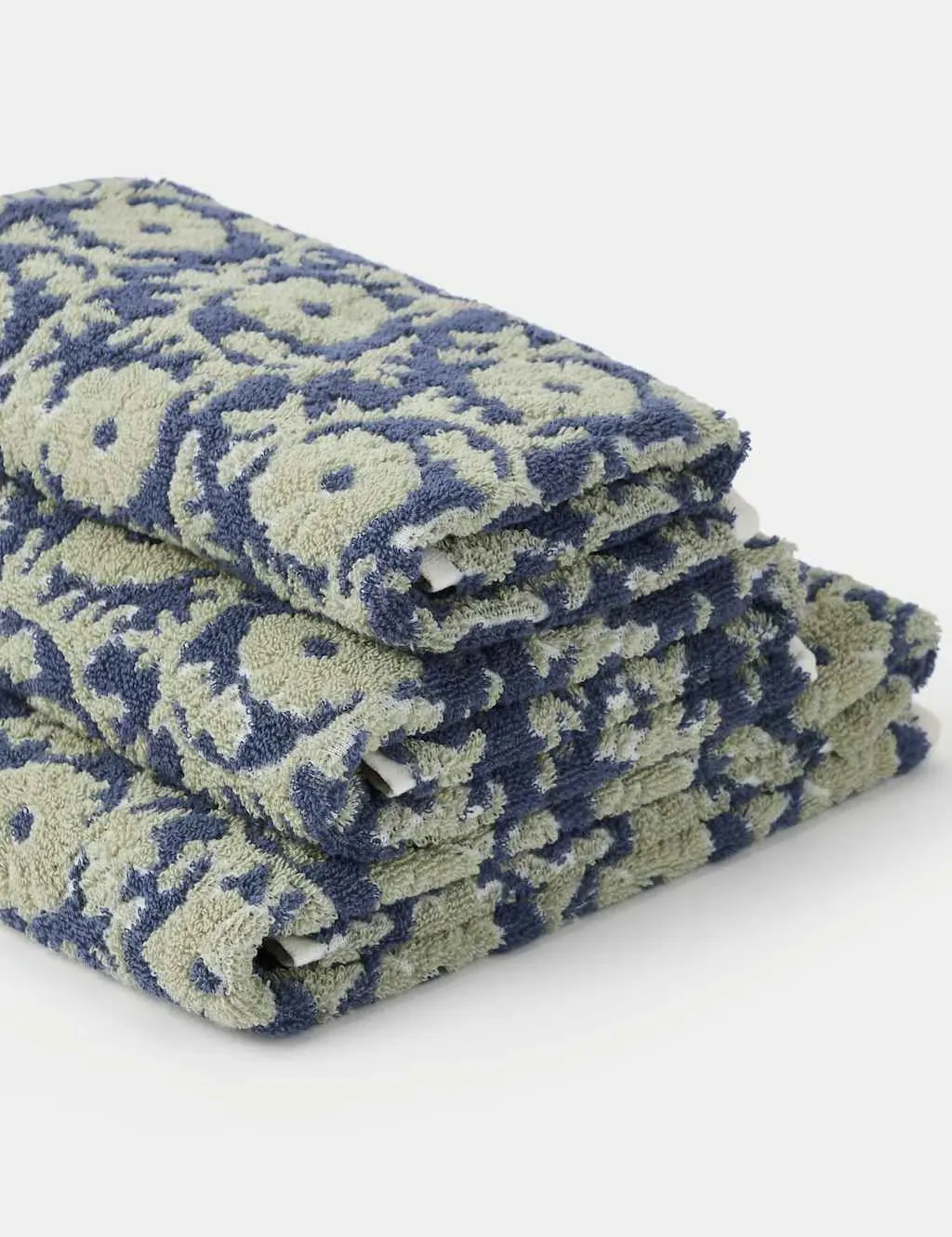 Bath Towel with Silhouette Floral - Navy Mix, Cotton