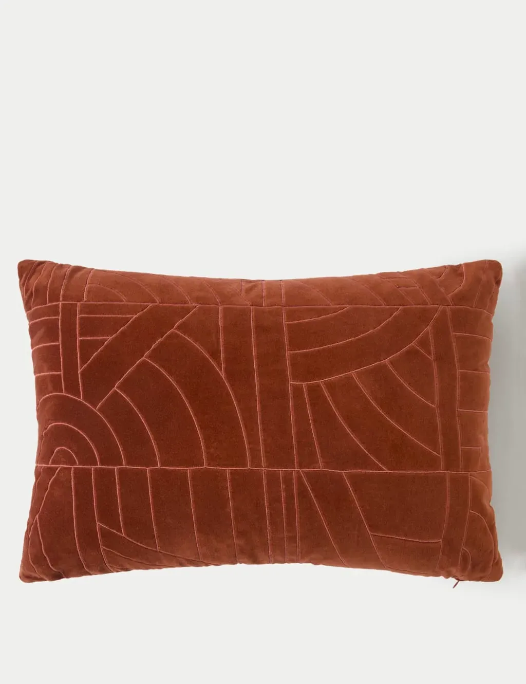 Bolster Cushion Embroidered - Rust, Velvet image