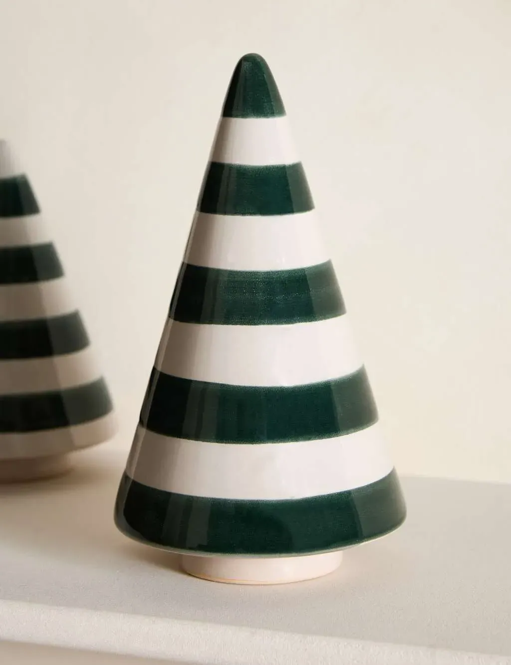 Ceramic Christmas Tree Decoration - Green Mix