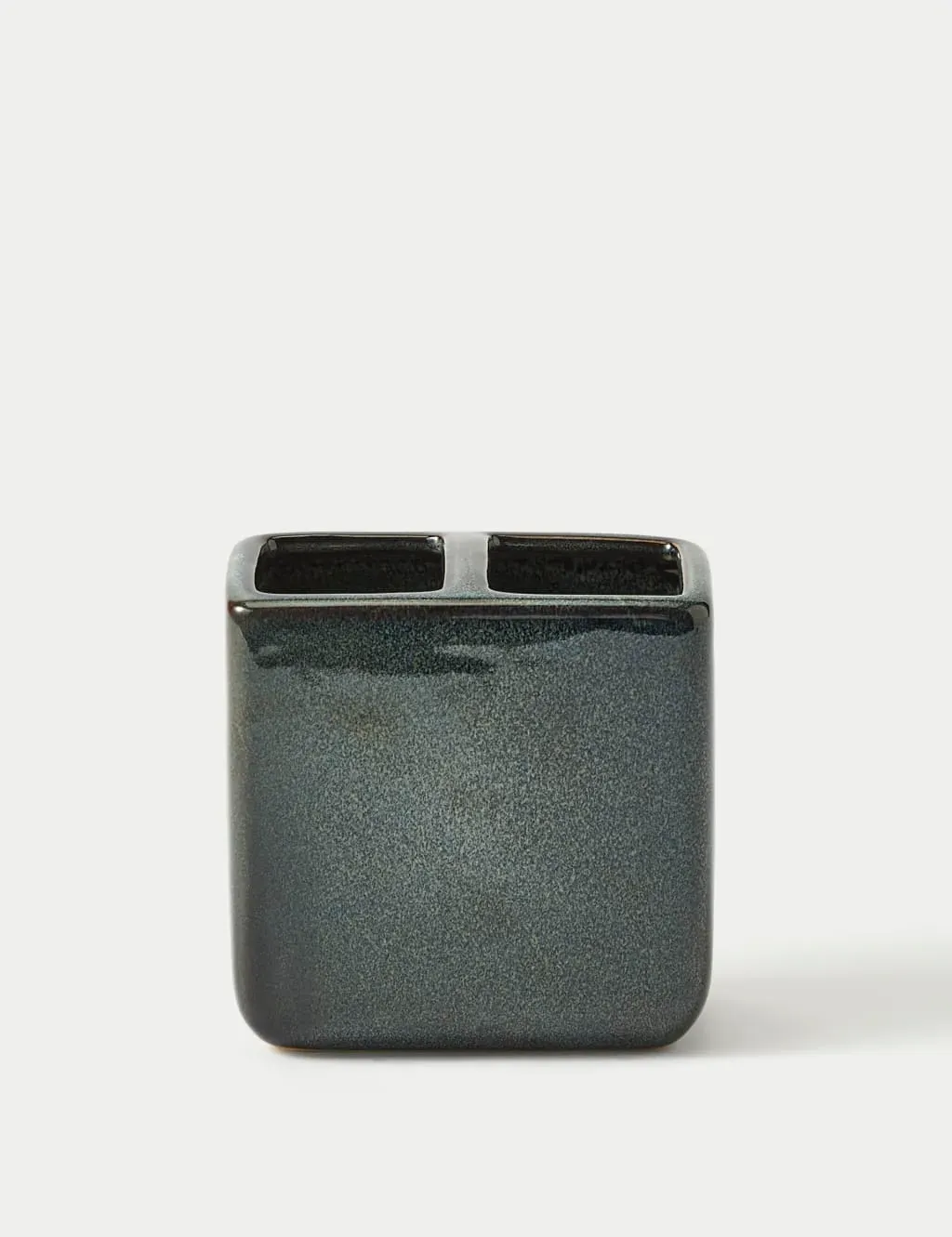 Ceramic Toothbrush Holder with Compartments - Blue image