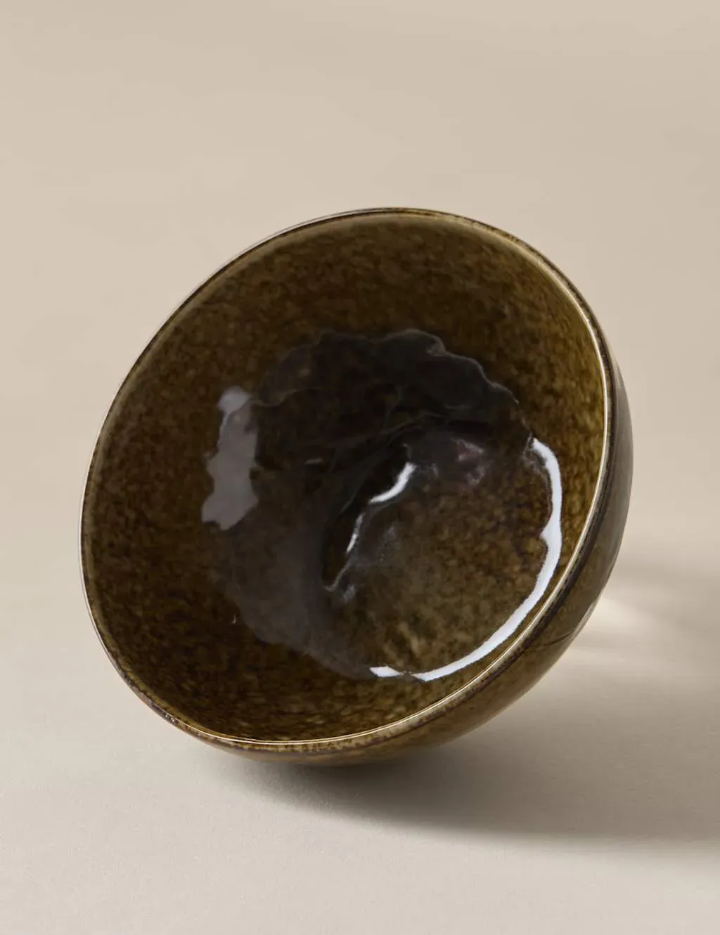 Cereal Bowl with Reactive Glaze - Khaki, Stoneware image
