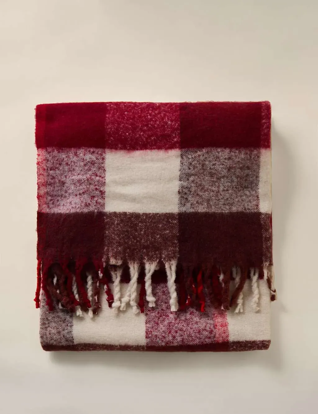 Checked Faux Mohair Throw - Faux Mohair