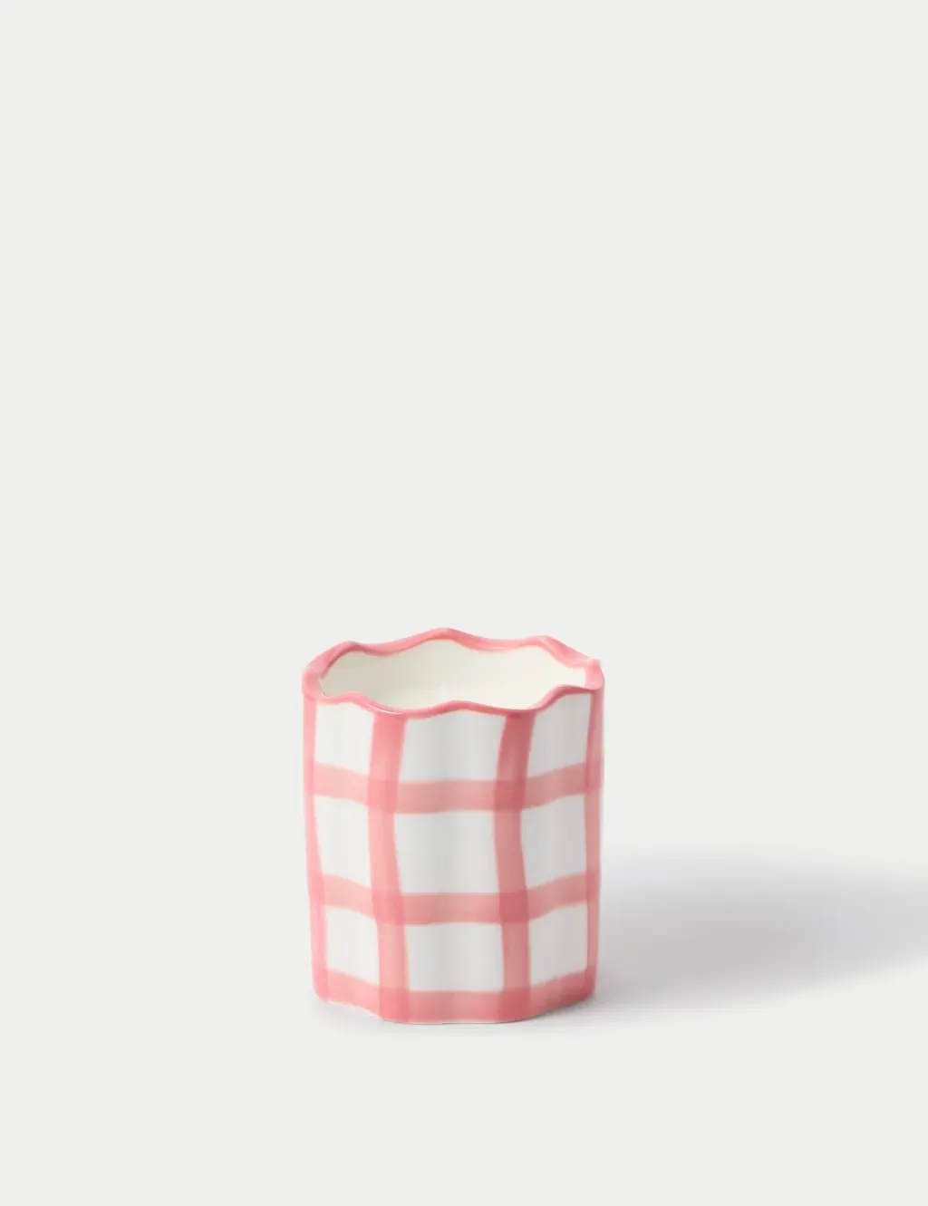 Checked Scented Candle - Pink, Ceramic image