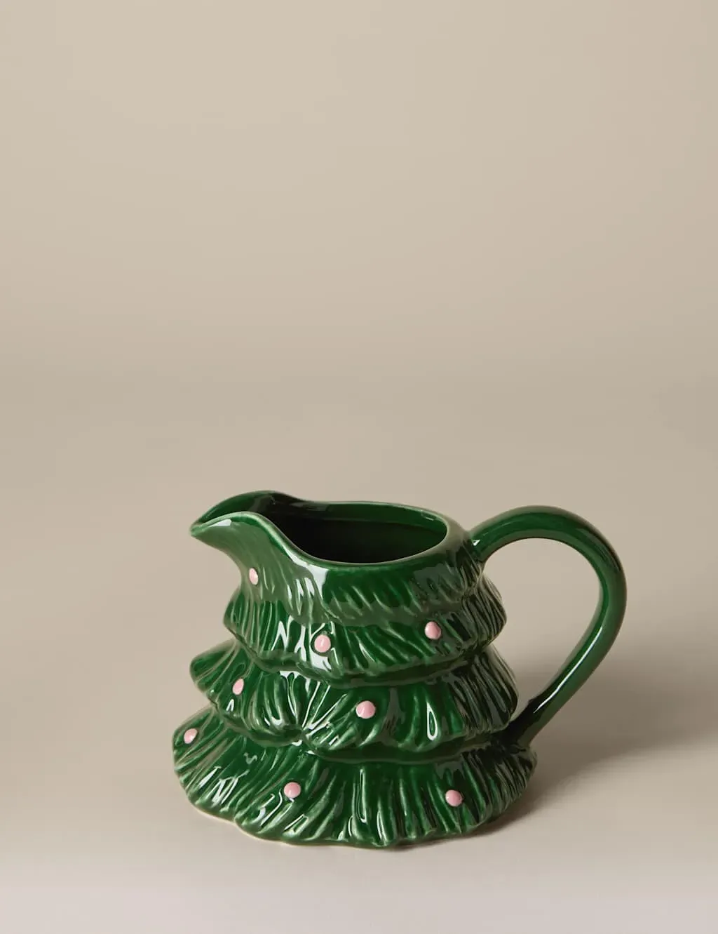 Christmas Tree Milk Jug - Green, Stoneware image
