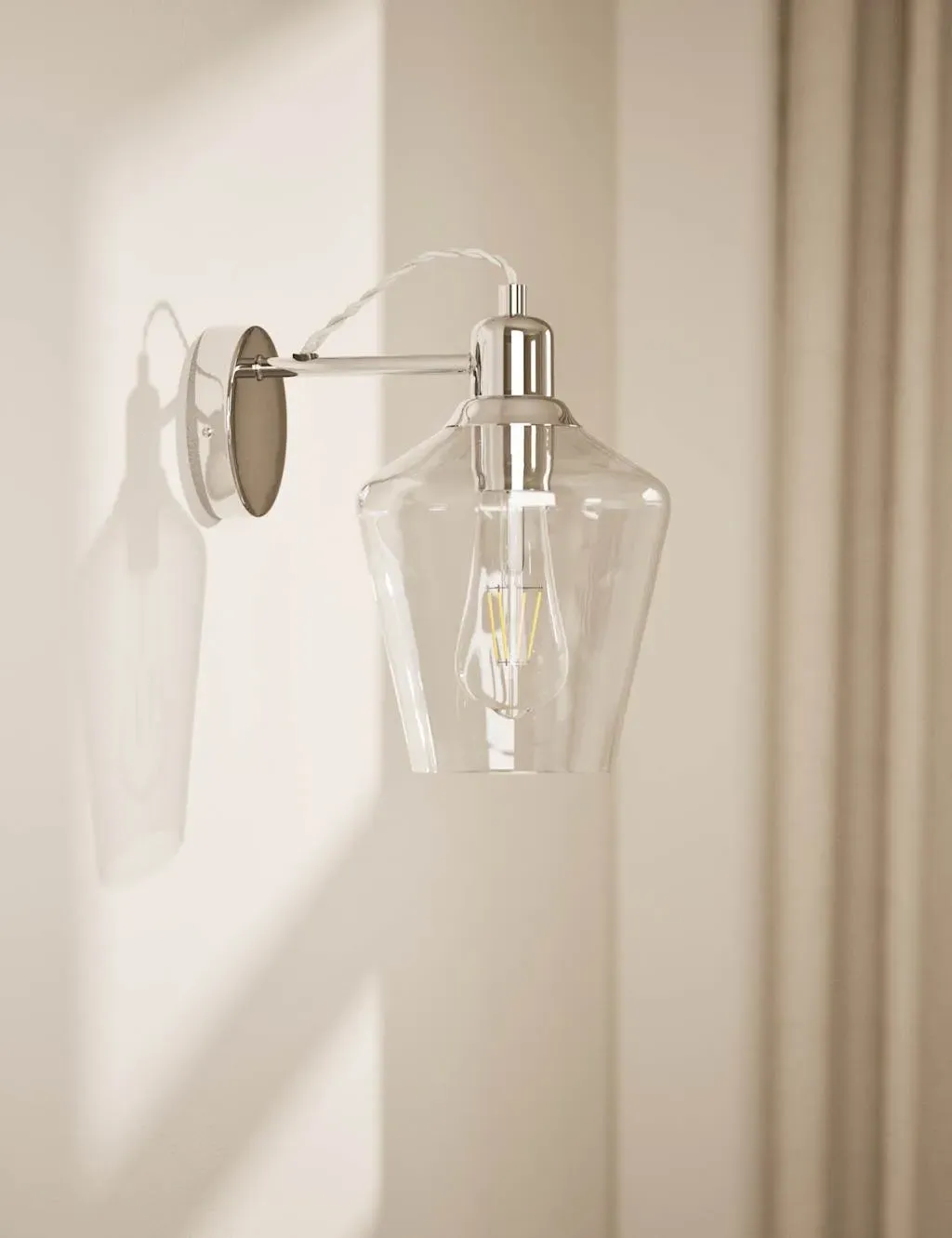 Claudia Wall Light - Chrome, Glass image