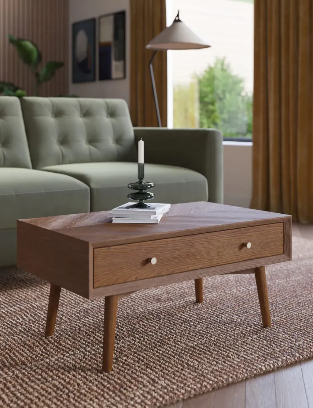 Coffee Table with Drawer - Walnut, Oak