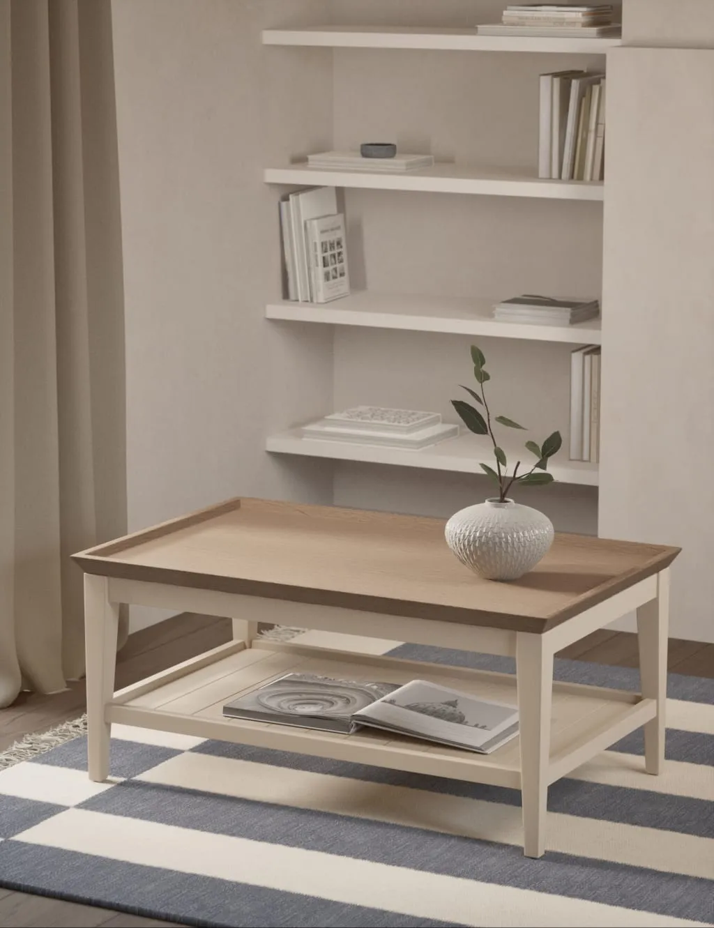 Coffee Table with Shelf - Neutral, Wood