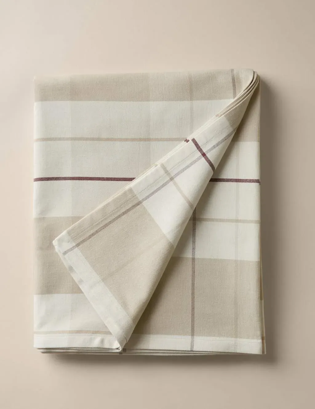 Cotton Rich Checked Tablecloth - Natural Mix image