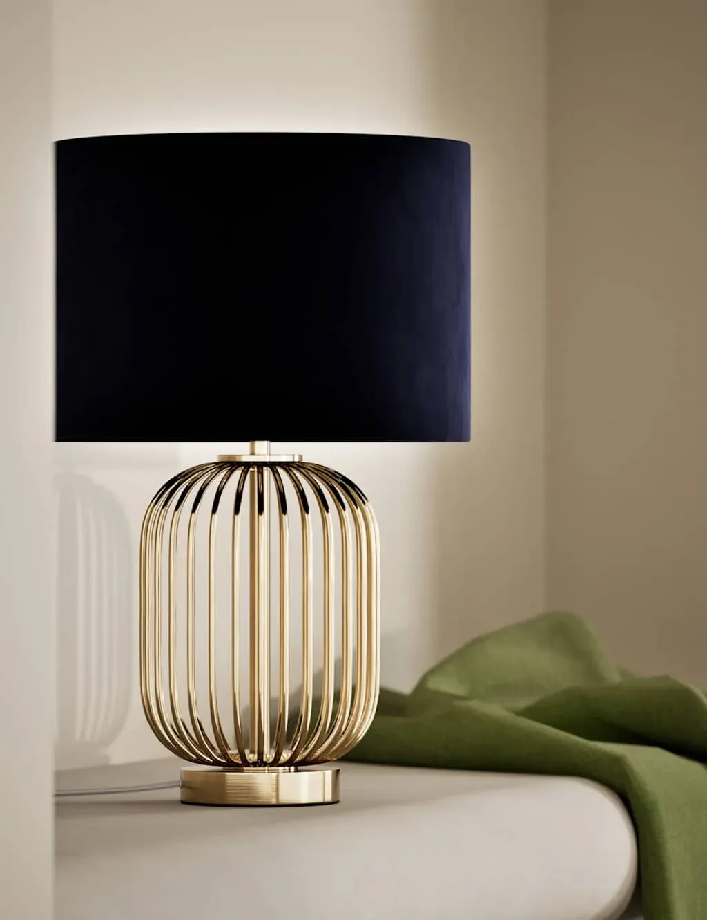 Curved Table Lamp - Antique Brass, Metal image