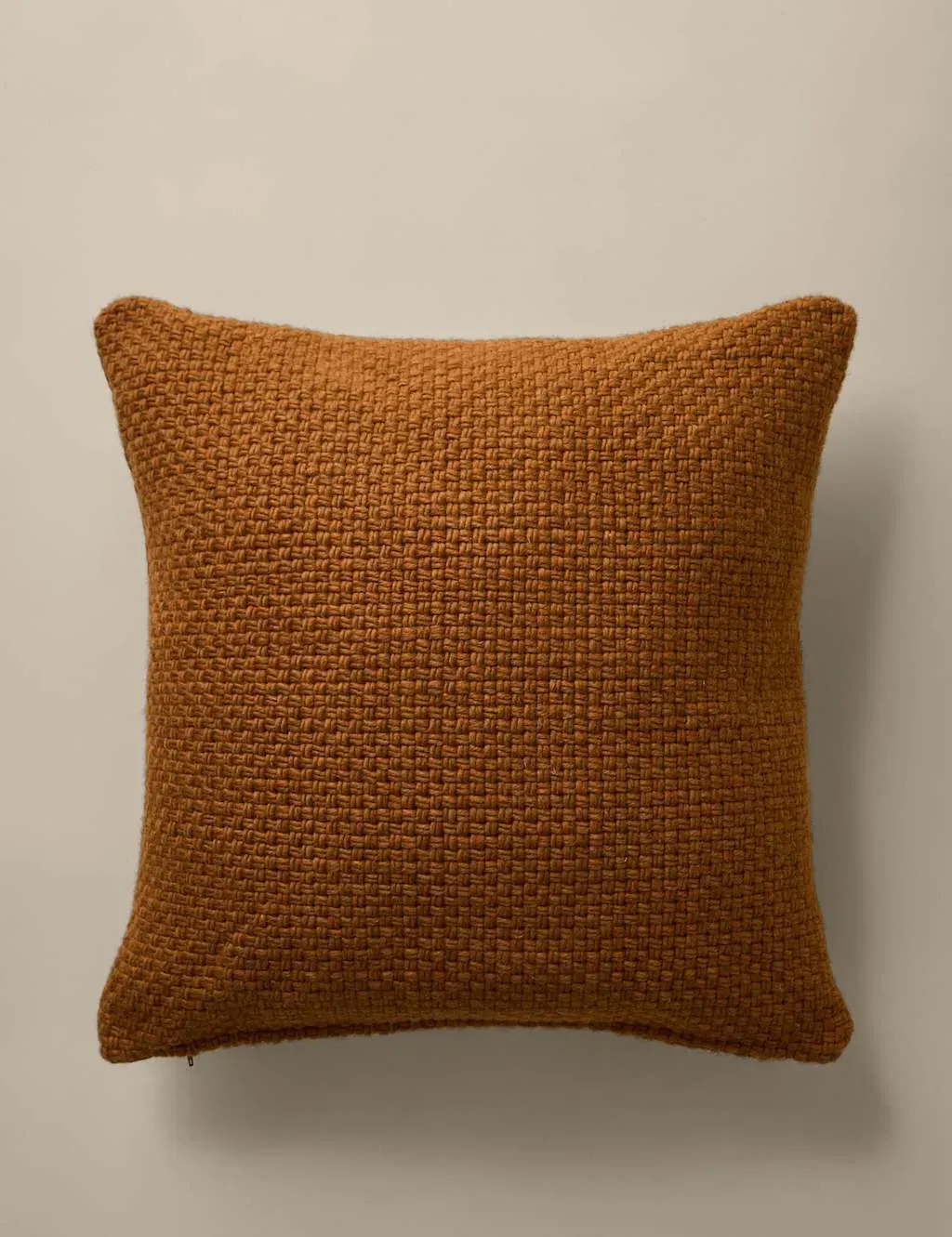 Cushion Basket Weave - Spice, Pure Wool
