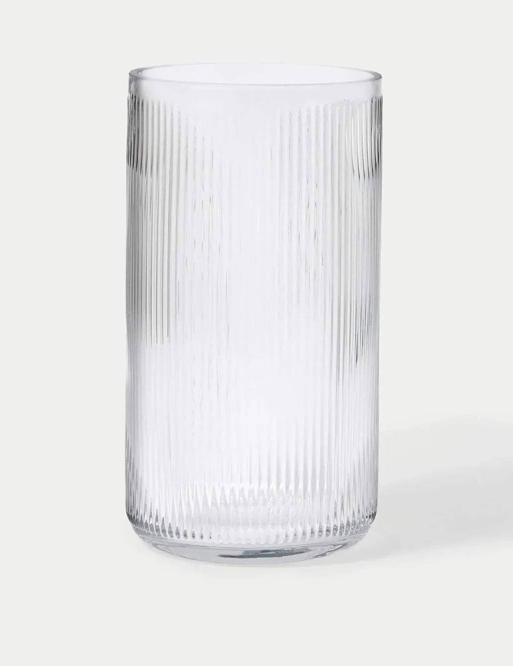 Cylinder Vase with Ribbed Design - Clear, Glass image