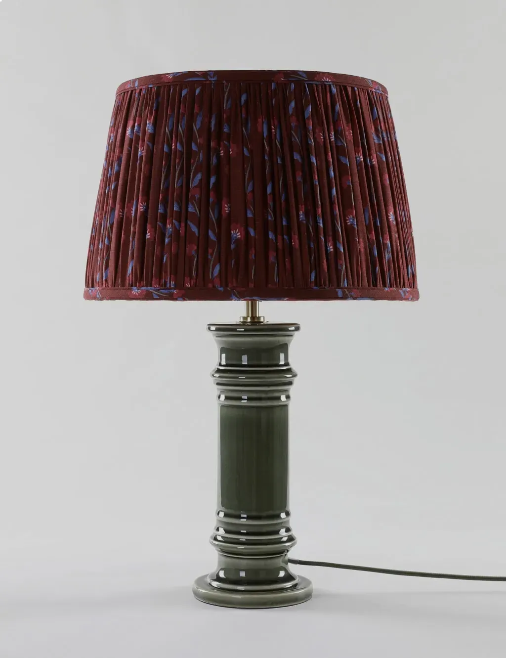 Cylindrical Table Lamp with Drum Shade - Green image